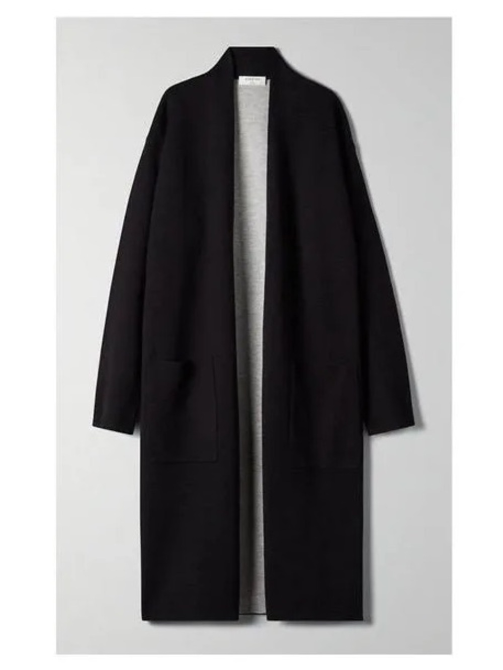 Babaton (Aritzia) Black Duster Open Cardigan